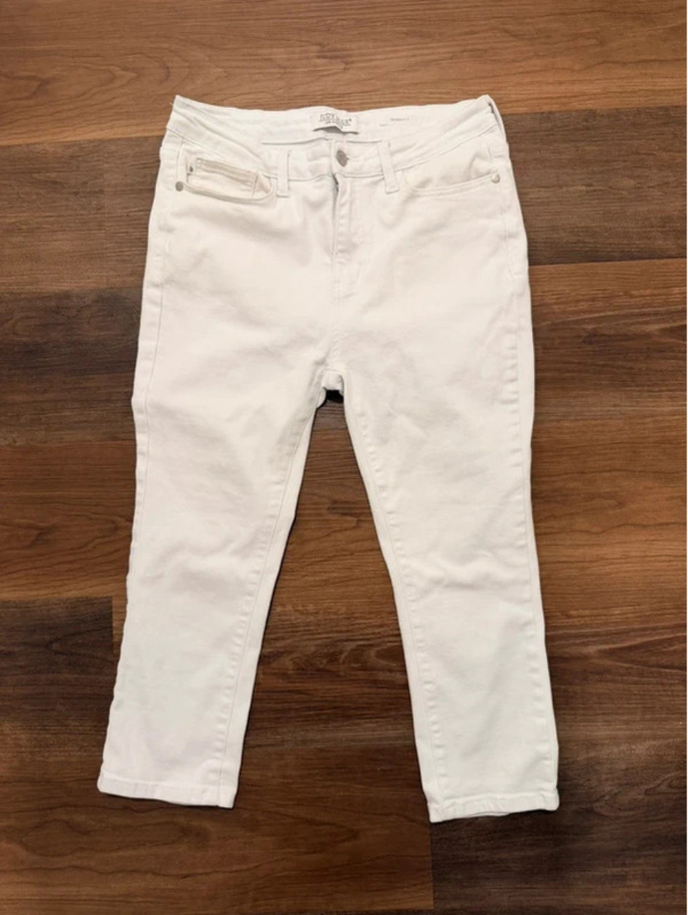 Judy Blue White Cropped Skinny Jeans 11/30 JB78107 Stretch Denim